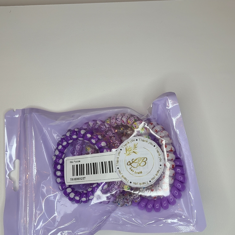 Elastic hair ties floral pattern ponytail holders for workout vacation&everyday - Picture 8 of 12